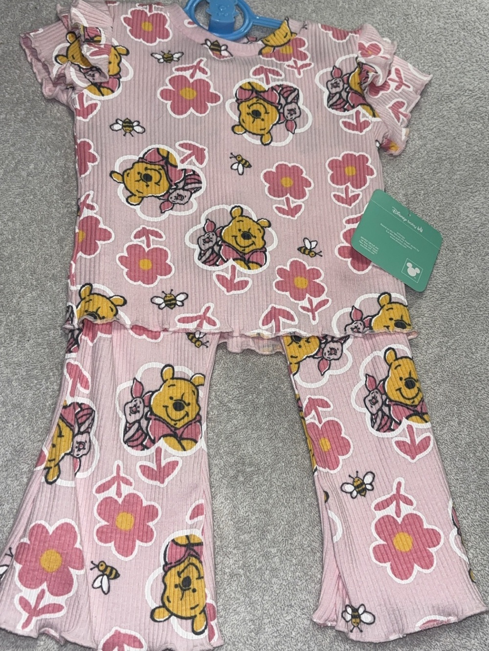 Disney Pink Winnie the Pooh Floral Kids Pajama Set